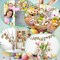 Huwena 36 Pcs Vintage Easter Ornaments Wooden Easter Ornaments Bunny Wood Cutouts Rustic Farmhouse Easter Decorations for Home Easter Party